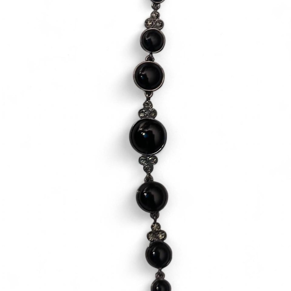 Black beaded‎ ball bracelet with silver accents #gothic #whimsygoth #fairycore.
